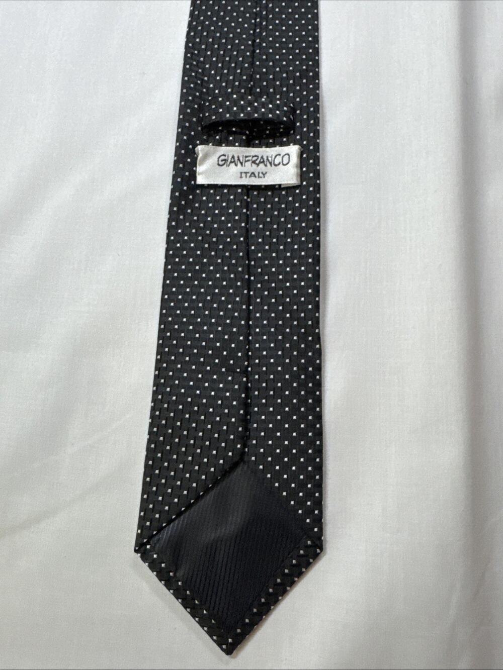 GIANFRANCO FERRE Micro Fiber Tie ITALY Black 57 Inch